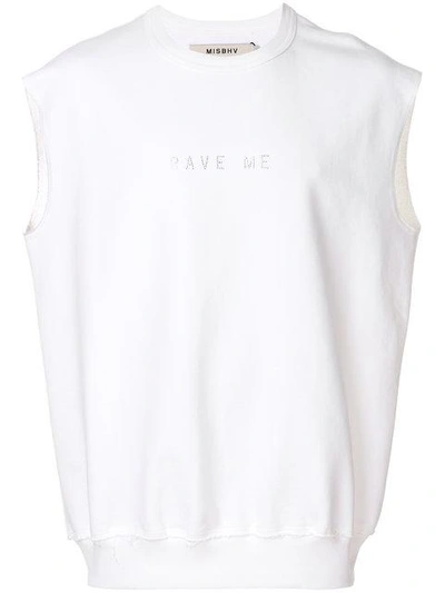 Shop Misbhv Rave Me Sleeveless Sweatshirt - White