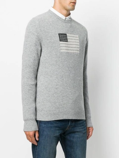 Shop Woolrich Jumper With Flag - Grey