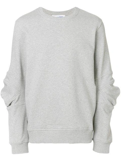 Shop Comme Des Garçons Shirt Crew Neck Deconstructed Sweatshirt - Grey