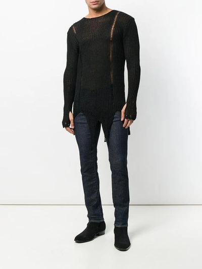 Shop Balmain Ribbed Sweater - Black