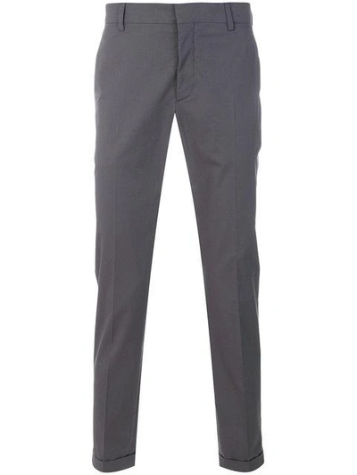 Shop Prada Slim-fit Trousers - Grey