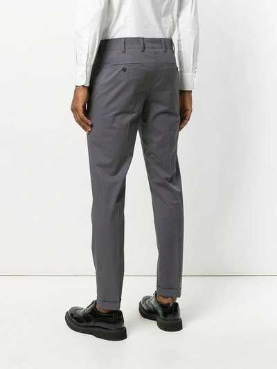 Shop Prada Slim-fit Trousers - Grey