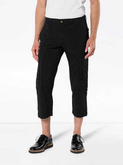 Shop Comme Des Garçons Homme Deux Irregular Stitching Cropped Trousers In 1