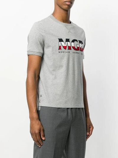 Shop Moncler Logo Print Sweatshirt T In Grey
