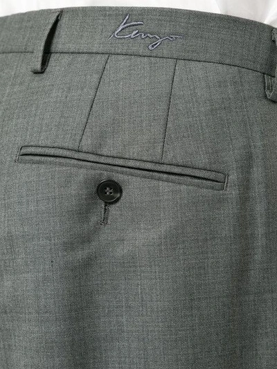 Shop Kenzo Straight-leg Tailored Trousers - Grey