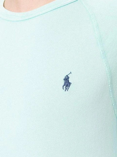 Shop Polo Ralph Lauren Faded Logo Sweatshirt In Blue