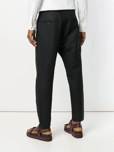 Shop Tom Rebl Straight-leg Trousers - Black