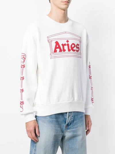 Shop Aries Logo Print Sweatshirt