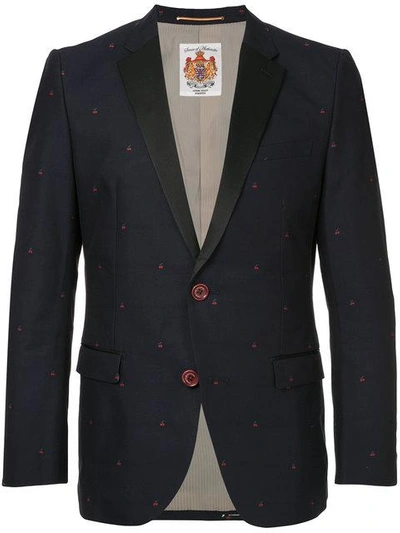 Shop Education From Youngmachines Cherry Embroidered Blazer - Black