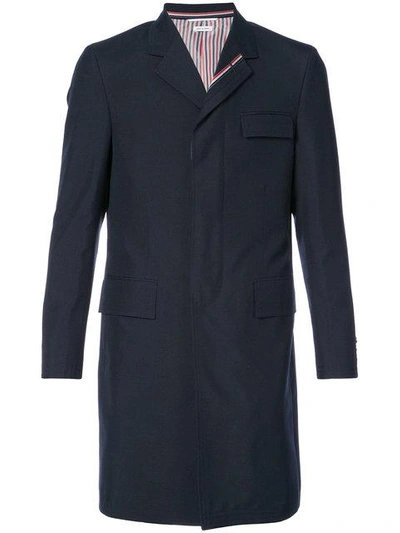 Shop Thom Browne High Armhole Chesterfield With Red, White And Blue Selvedge Placement In School Uniform Plain Weave