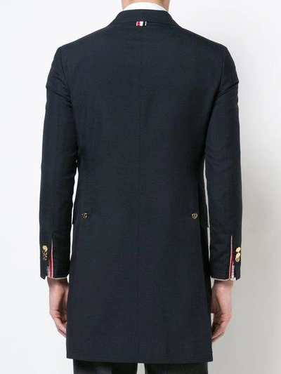 Shop Thom Browne High Armhole Chesterfield With Red, White And Blue Selvedge Placement In School Uniform Plain Weave