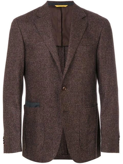 Shop Canali Tweed Blazer - Brown