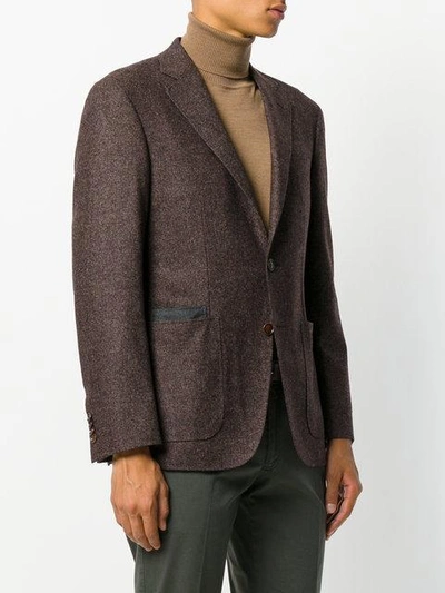 Shop Canali Tweed Blazer - Brown