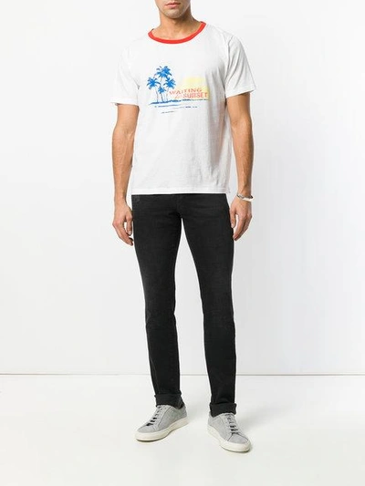 Shop Saint Laurent Waiting For Sunset T-shirt In White