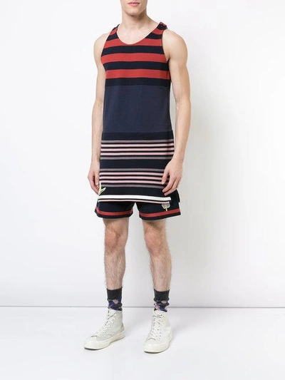 Shop Marni Striped Tank Sweatshirt In Blue