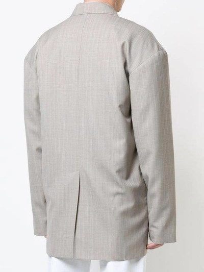 Shop Chin Mens Asymmetric Suit Jacket In Brown