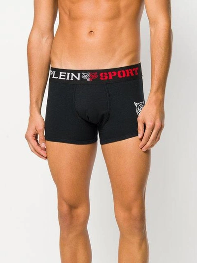 Shop Plein Sport Branded Boxer Briefs - Black