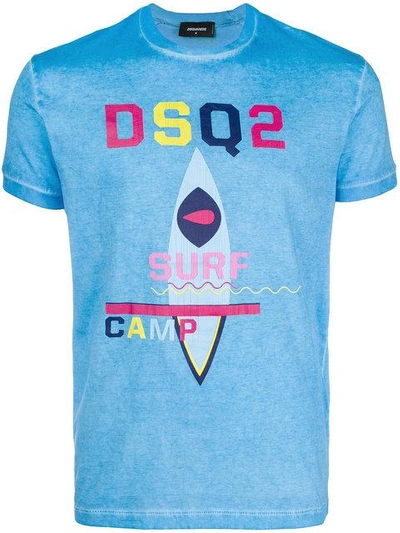 Shop Dsquared2 Logo Patch T-shirt In Blue