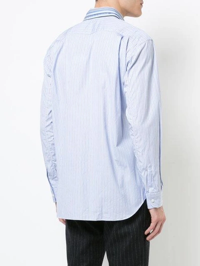 Shop Comme Des Garçons Shirt Contrast Panel Striped Shirt