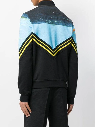 Shop N°21 Nº21 Surfer Print Zip-up Sweatshirt - Black