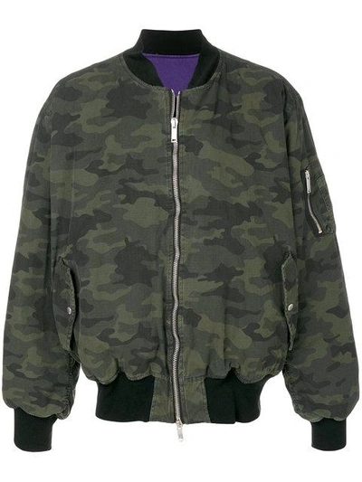 Shop Ben Taverniti Unravel Project Camouflage Print Bomber Jacket In Green