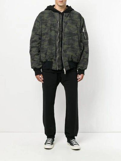 Shop Ben Taverniti Unravel Project Camouflage Print Bomber Jacket In Green