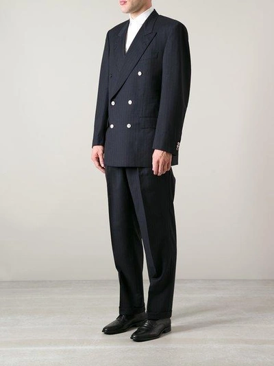 Shop Pierre Cardin Vintage Pinstripe Formal Suit In Blue