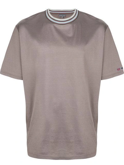 Shop Lanvin Ribbed Neck T-shirt - Grey