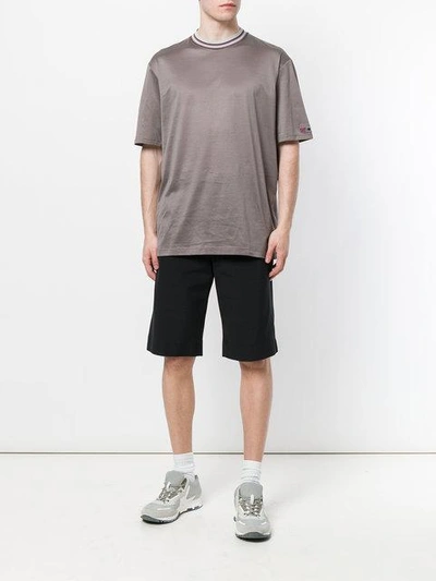 Shop Lanvin Ribbed Neck T-shirt - Grey