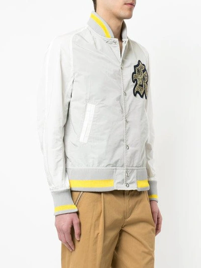 Shop Kolor Logo Patch Bomber Jacket In Grey