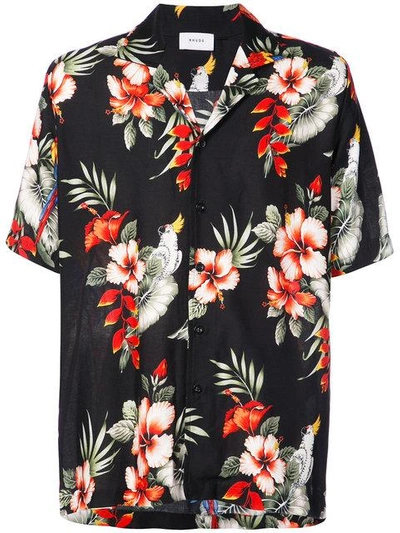 Shop Rhude Floral Print Shirt In Black