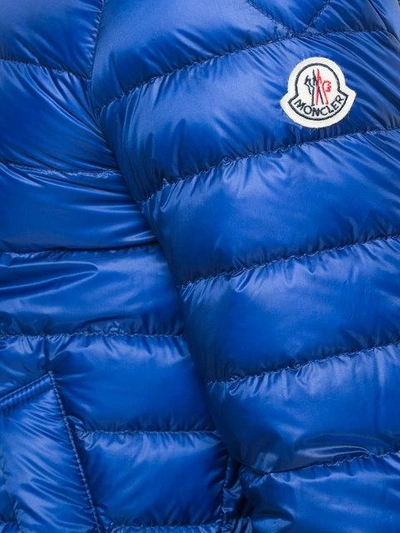 Shop Moncler Padded Hooded Jacket In Blue