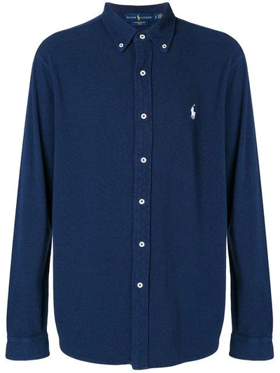 Shop Polo Ralph Lauren Button In Blue