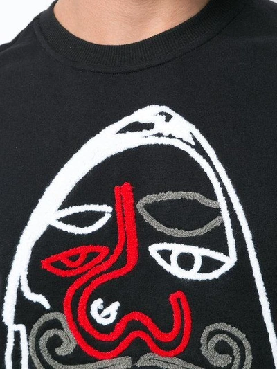 Haculla Face-embroidered Cotton Sweatshirt In Black