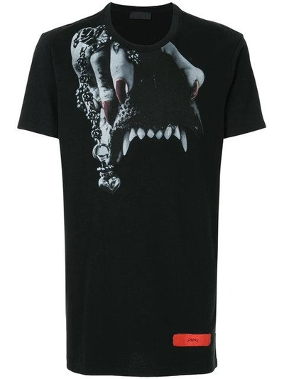 Shop Rh45 Canines Print T-shirt - Black