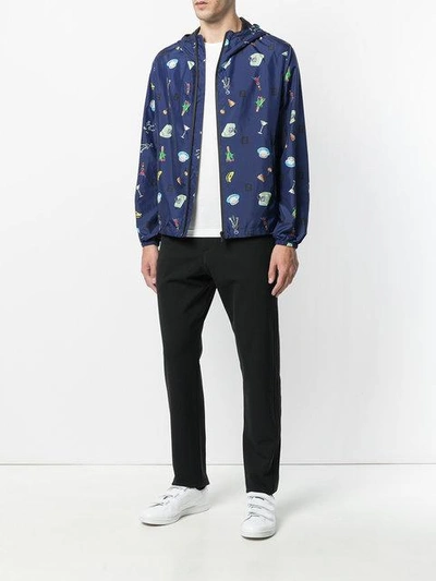 Shop Fendi Printed Zipped Jacket