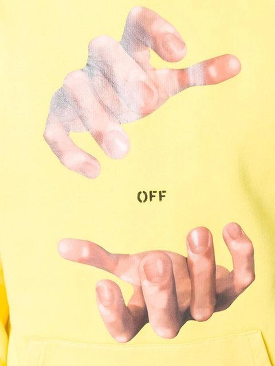 Off white Hand Cotton Hoodie In Giallo ModeSens