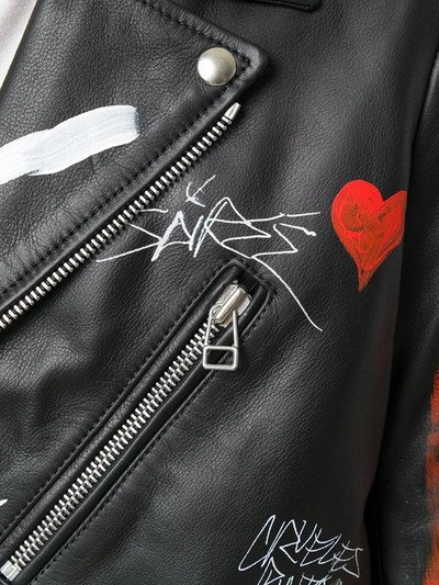 Shop Faith Connexion Printed Punk Jacket - Black