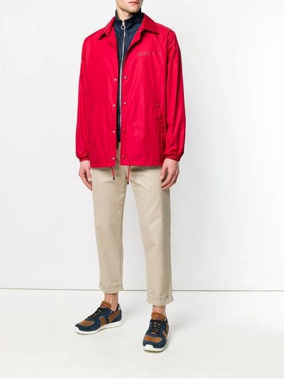 Valentino "coach Jacket With Vltn Print   " Man Red Polyester 100% 46 In Red