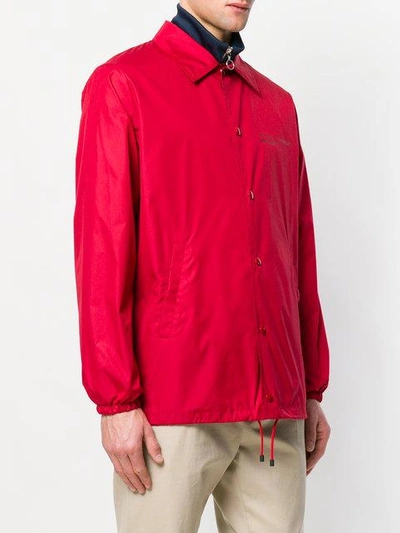 Valentino "coach Jacket With Vltn Print   " Man Red Polyester 100% 46 In Red