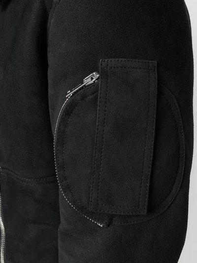 Shop Les Hommes Off-centre Zip Jacket In Black