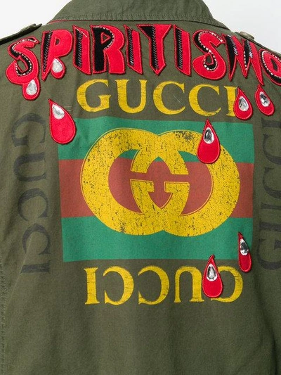 Shop Gucci Spiritismo Military Jacket In Green