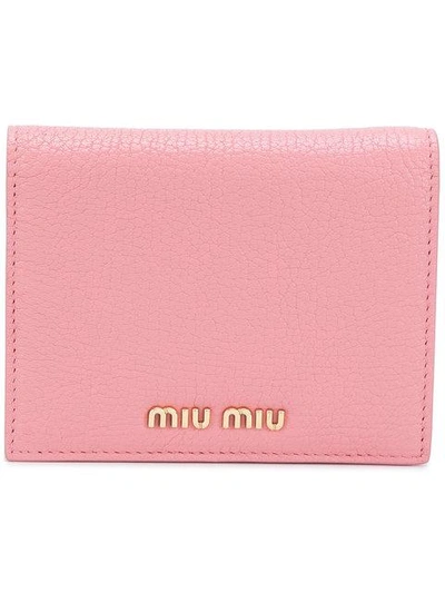 Shop Miu Miu Pastel Billfold Wallet In F0387 Rosa/mughetto