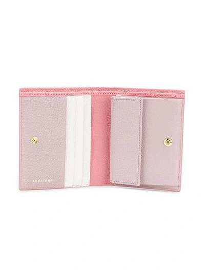Shop Miu Miu Pastel Billfold Wallet In F0387 Rosa/mughetto