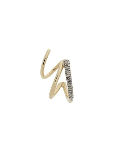 14kt yellow gold Fury diamond twirl earring