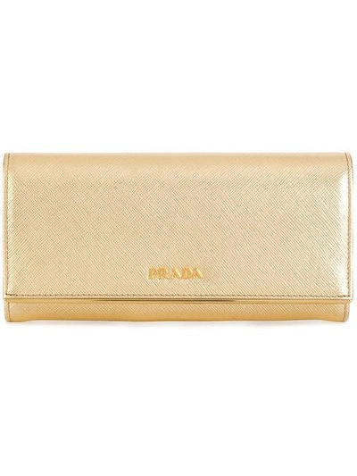 Shop Prada Saffiano Continental Wallet