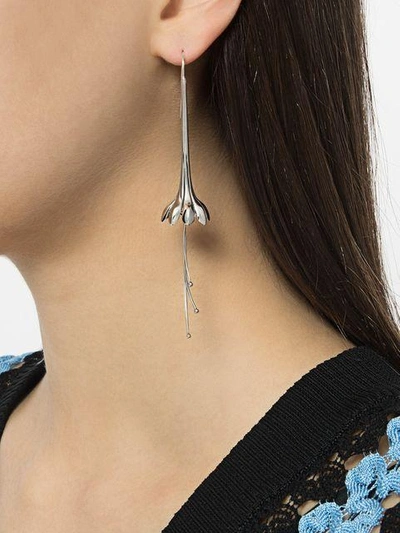 Shop Pamela Love Anemone Earrings In Metallic