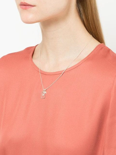 Shop Petite Grand Charm And Frame Necklace - Metallic