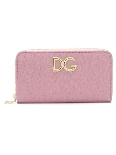 Shop Dolce & Gabbana Logo Zip-around Purse - Pink