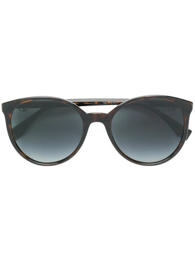 Shop Fendi Gradient Round Sunglasses In Brown